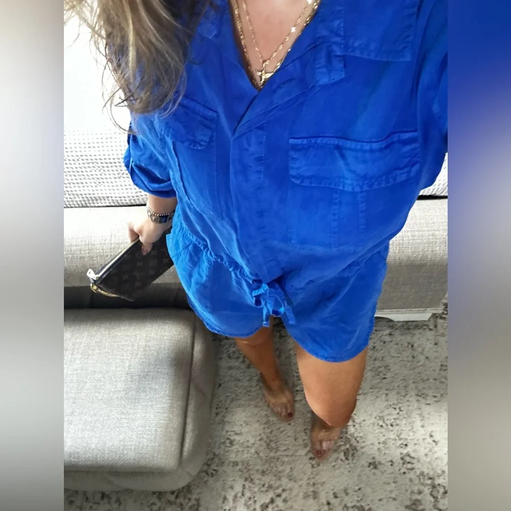 New💙 Electric Blue Utility Romper – Effortlessly Cool & Comfy - Picture 5 of 7